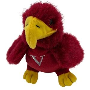 Viterbo University V Hawk Mascot Plush Stuffed Bird Red Yellow VU 6"